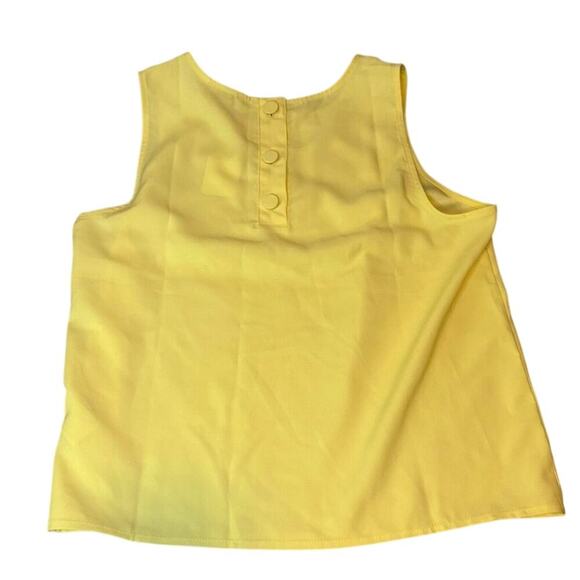 J.Crew Factory Pale Lemon Sleeveless Button-Back Shell Top Small - Picture 5 of 8